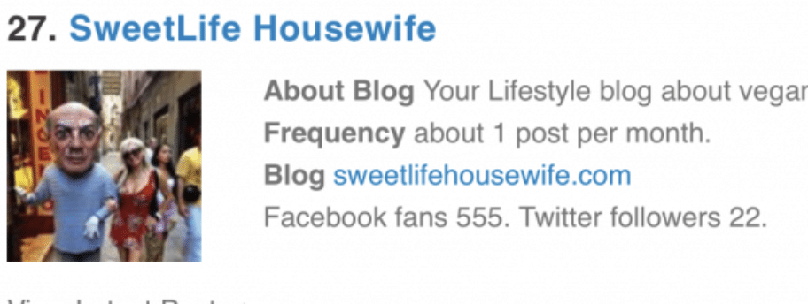 Featured in Top 60 Vegan Blogs on Feedspot! #27