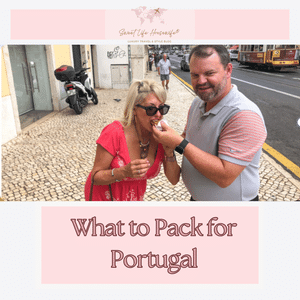 Maria eating a Portuguese pastry "pasteis de belem".